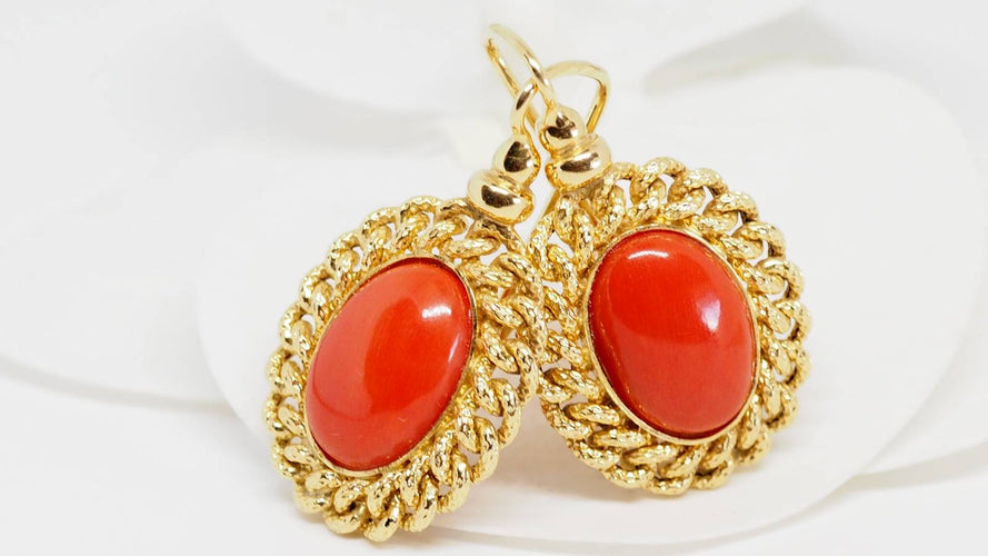 Boucles d'oreilles Boucles d'oreilles en or jaune et corail 58 Facettes 29955