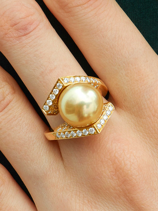 Bague Bague Perle Gold et Diamants 58 Facettes HS20598