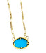 Collier Collier turquoise cabochon 58 Facettes