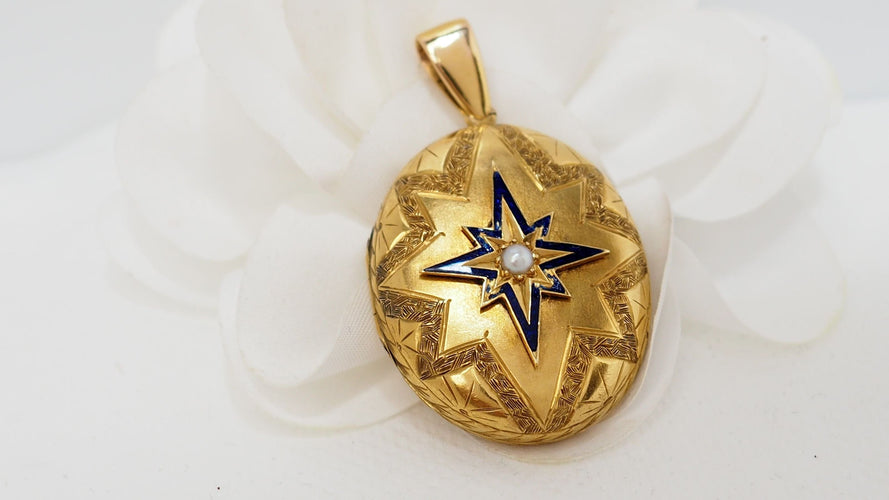 Pendentif Pendentif Porte Photo Or email et perle 58 Facettes 31456