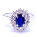 Ring 56 Marguerite Ring White gold sapphire and diamonds 58 Facettes FA / 9
