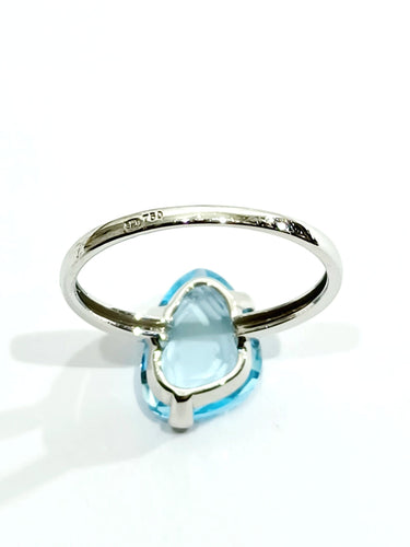 Bague Bague Or Blanc Topaze 58 Facettes