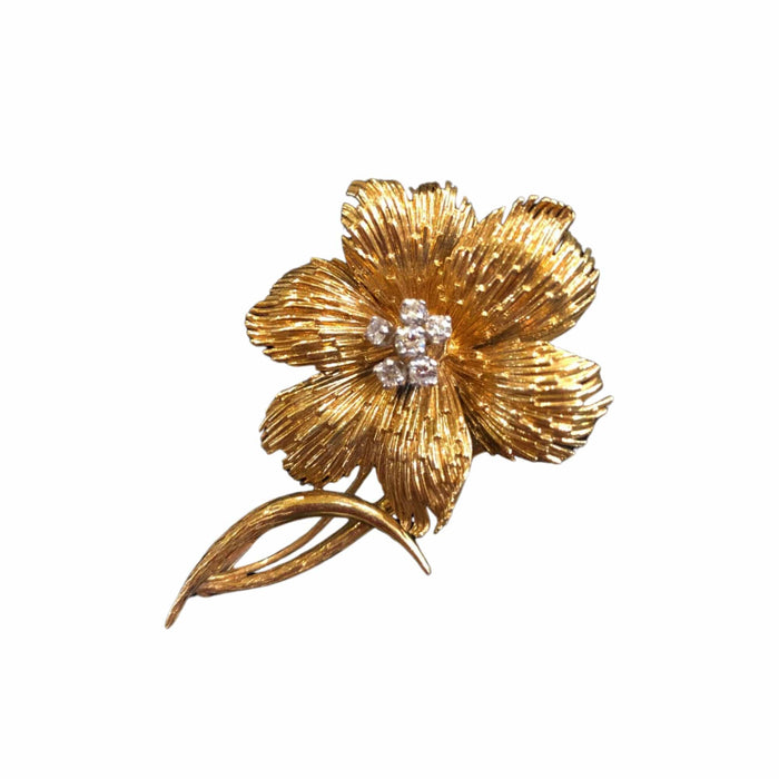 Broche Broche Fleur de Diamants en or jaune 58 Facettes CAE-BRCH-YG-D