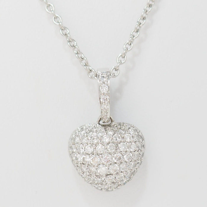 Collier Collier pendentif cœur en or blanc & diamants 58 Facettes 29969