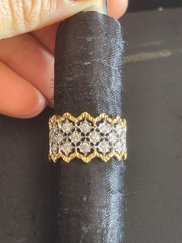 Bague 54 Bague Dentelle bicolore Diamants 58 Facettes