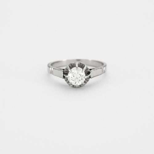 Bague 55 Bague Solitaire Or gris Diamant 0.53ct 58 Facettes 230450