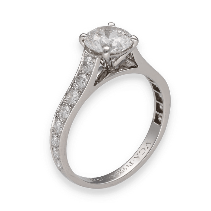 Bague Van Cleef & Arpels - Bague Solitaire Romance Diamant 1,04 Cts 58 Facettes