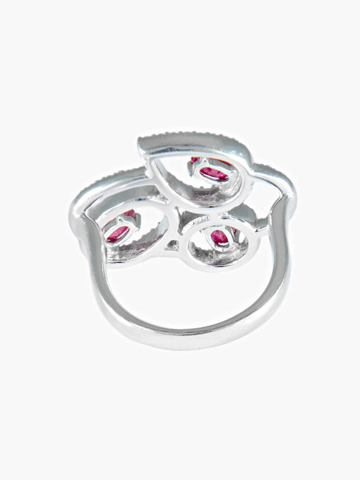 Bague 52 Bague 3 Rubis et Diamants 58 Facettes