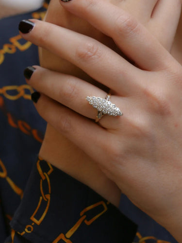 Bague Bague marquise ancienne diamants 1ct 58 Facettes J16