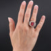 Ring Tourmaline and diamond tank ring 58 Facettes