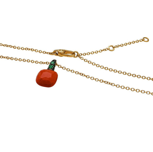 Collier Collier Pomellato, "Capri", or rose, corail, tsavorites. 58 Facettes 30912
