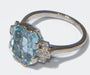 Ring Aquamarine platinum ring 58 Facettes 0