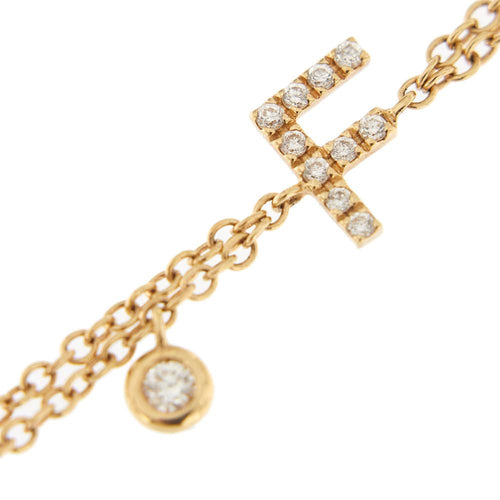 Bracelet Bracelet avec F et diamants 58 Facettes 27940