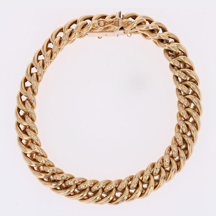 Bracelet Bracelet maille américaine ciselée en or rose 58 Facettes 23-168