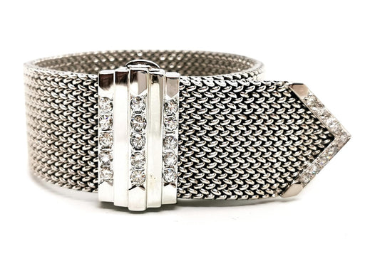 White Gold Diamond Cuff Bracelet 58 Facettes 578150CD