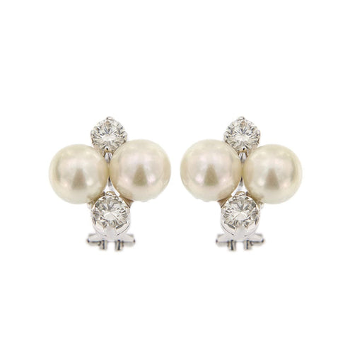 Boucles d'oreilles Boucles d'oreilles perles et diamants 58 Facettes 32450