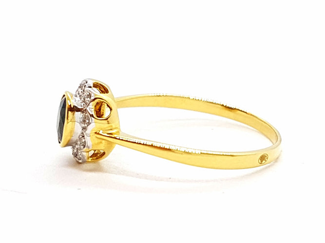 Bague 56 Bague Or jaune Saphir 58 Facettes 06321CD