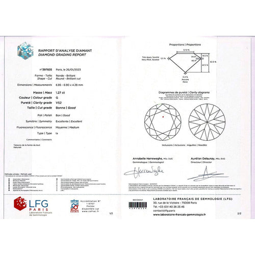 Collier Collier solitaire diamant. 58 Facettes 32292