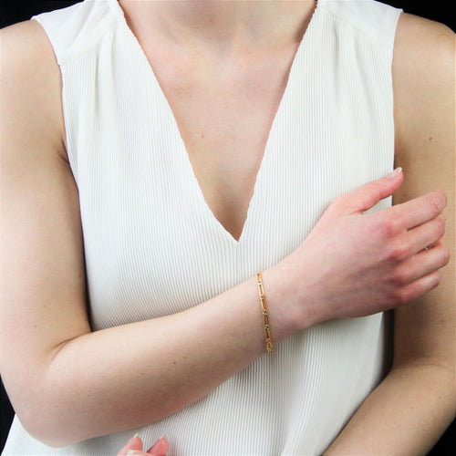 Bracelet Bracelet gourmette limée or jaune 58 Facettes CVBR36