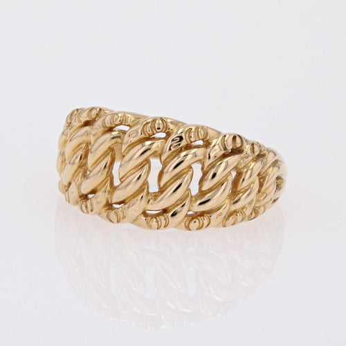 Bague 59 Bague gourmette or jaune 58 Facettes CV101