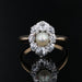 Ring 51 Antique fine pearl marquise diamond ring 58 Facettes 23-202