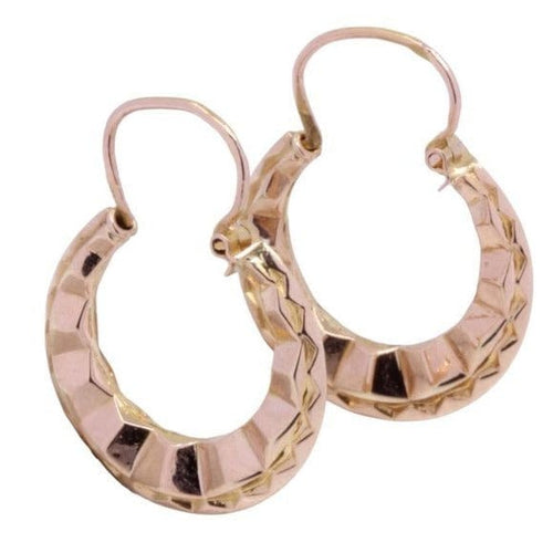 Boucles d'oreilles Créoles anciennes en or rose 58 Facettes 061761