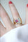 Bague 51 Bague Tank tourmaline rose et diamants 58 Facettes