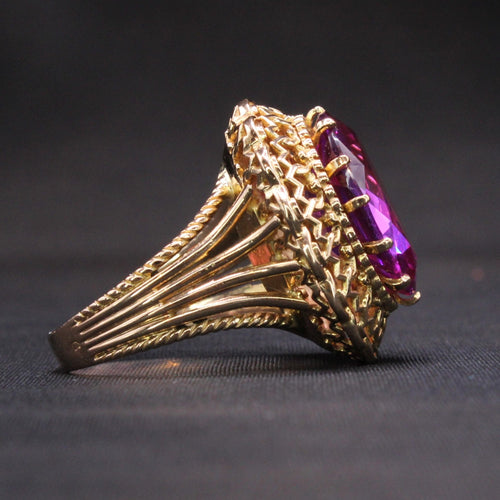 Bague Bague Topaze violette sertie Or jaune 58 Facettes