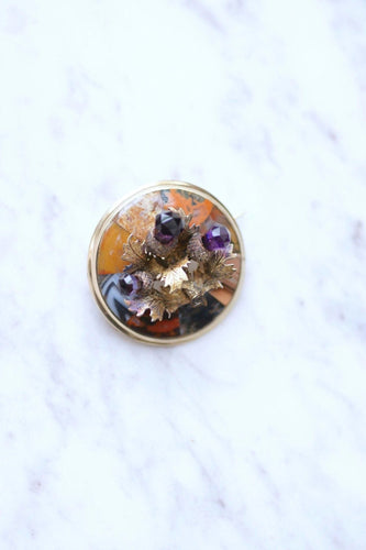 Broche Broche Ecossaise chardon ancienne en or et améthyste 58 Facettes