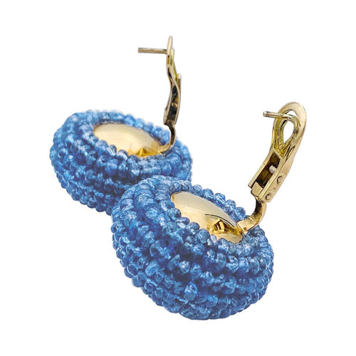 Boucles d'oreilles Boucles d'oreilles perles de saphirs tissés. 58 Facettes 32650