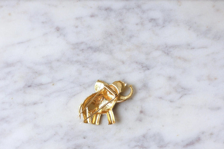 Broche Broche éléphant vintage or amati 58 Facettes