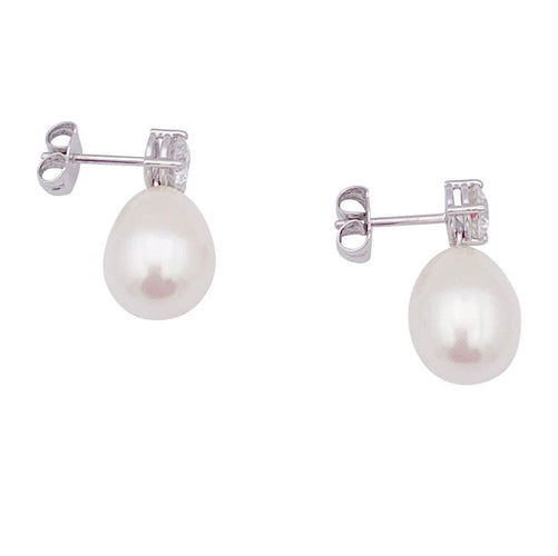 Boucles d'oreilles Boucles d'oreilles or blanc, diamants, perles. 58 Facettes 33522
