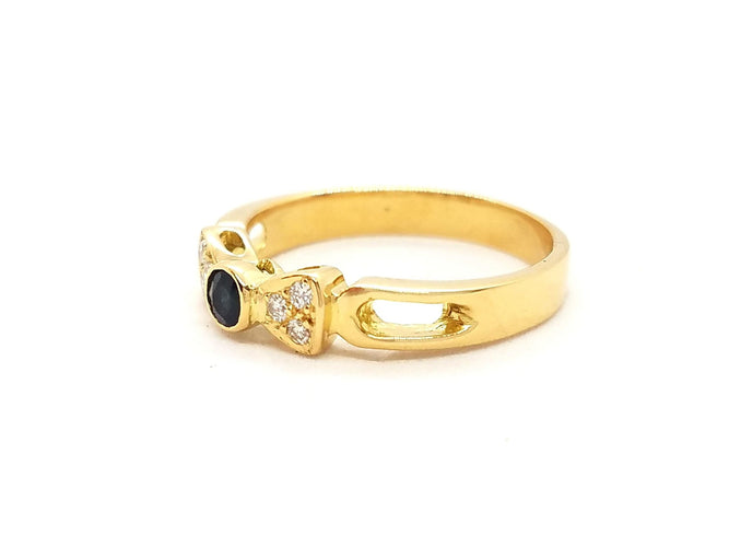 Bague 53 Bague Or jaune Saphir 58 Facettes 00793CN