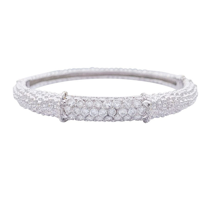 Bracelet Duo de joncs vintage or jaune et blanc, diamants. 58 Facettes 33078