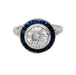 Ring 52 Art Deco style ring, 1.50 carat diamond, sapphires. 58 Facettes 31012