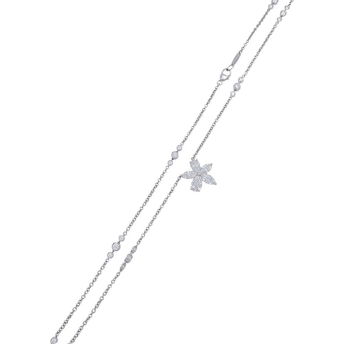 Collier Collier Tiffany & Co., "Victoria, pendentif en corolle de fleur", platine, diamants. 58 Facettes 32130