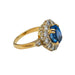 Ring 52 Pompadour ring in yellow and white gold, sapphire, diamonds. 58 Facettes 30907