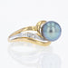 Ring 53 Tahitian pearl ring yellow gold diamonds 58 Facettes 15-354