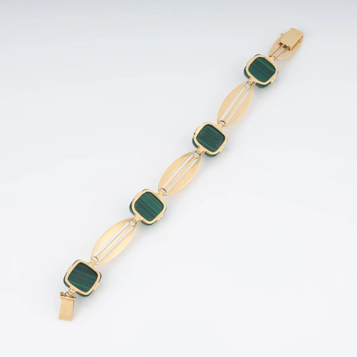 Bracelet Bracelet or jaune, malachite 58 Facettes 1