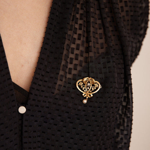 Broche Broche/Pendentif Diamant, perle 58 Facettes