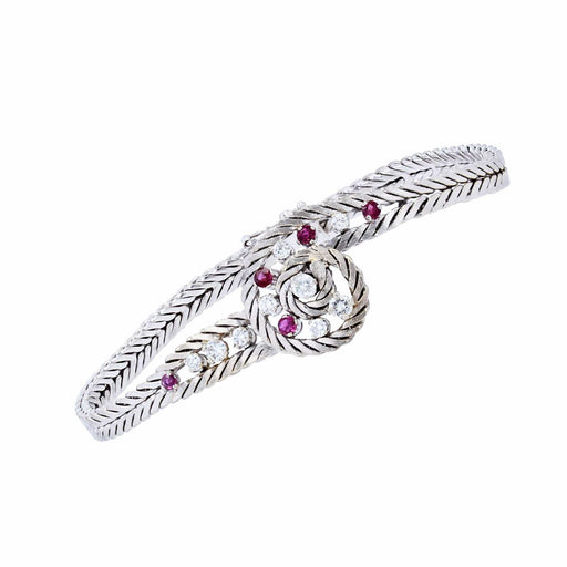Bracelet Bracelet vintage or blanc rubis diamants 58 Facettes 22-556