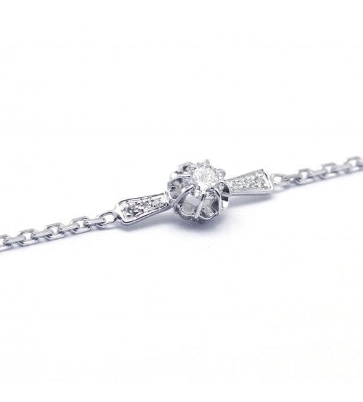 Bracelet 15 - 17 cm / Blanc/Gris / Or 750 Bracelet Or blanc diamants 58 Facettes R200094