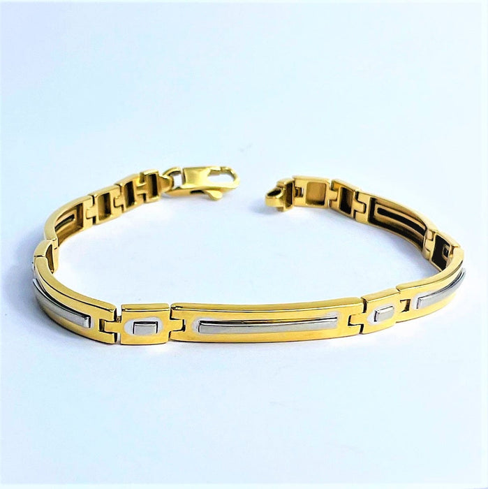 Bracelet Bracelet maille en Or jaune et Gris 58 Facettes 20400000648