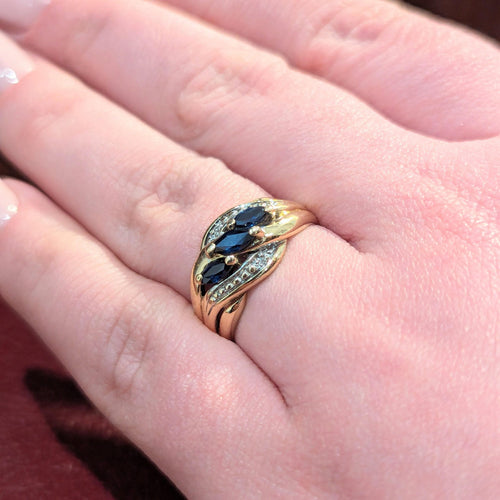 Bague 55 Bague 2 ors diamants et saphirs 58 Facettes 28791