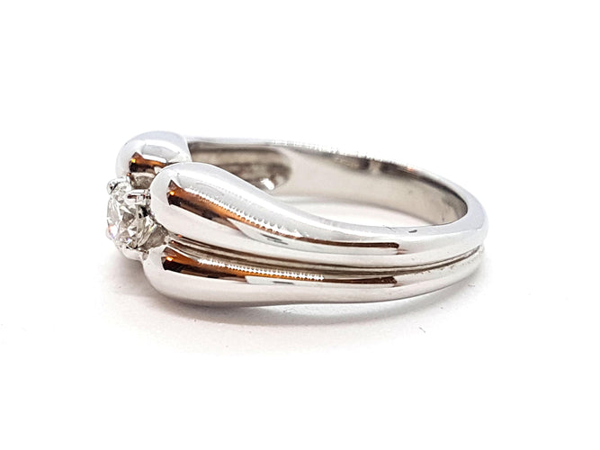 Bague 54 Bague Solitaire Or blanc Diamant 58 Facettes 06328CD
