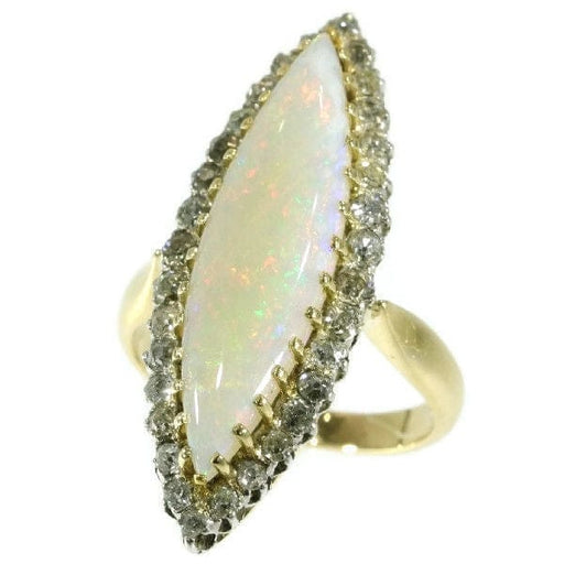 Bague 55 Bague opale et diamant 58 Facettes 16054-0031