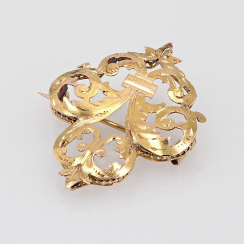 Broche Broche ancienne fleur de lys or jaune 58 Facettes 11-030