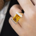 Ring Yellow gold ring Diamonds and citrine 58 Facettes 21229
