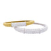 Bracelet Duo de joncs vintage or jaune et blanc, diamants. 58 Facettes 33078