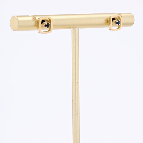 Boucles d'oreilles Puces d'oreilles or jaune et saphir 58 Facettes 22-606B